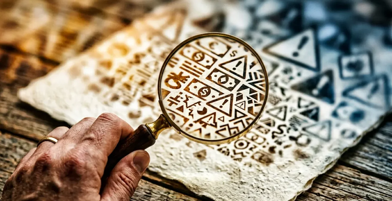 Main tenant un contrat de location de voiture avec des zones floues et des pièges cachés en arrière-plan