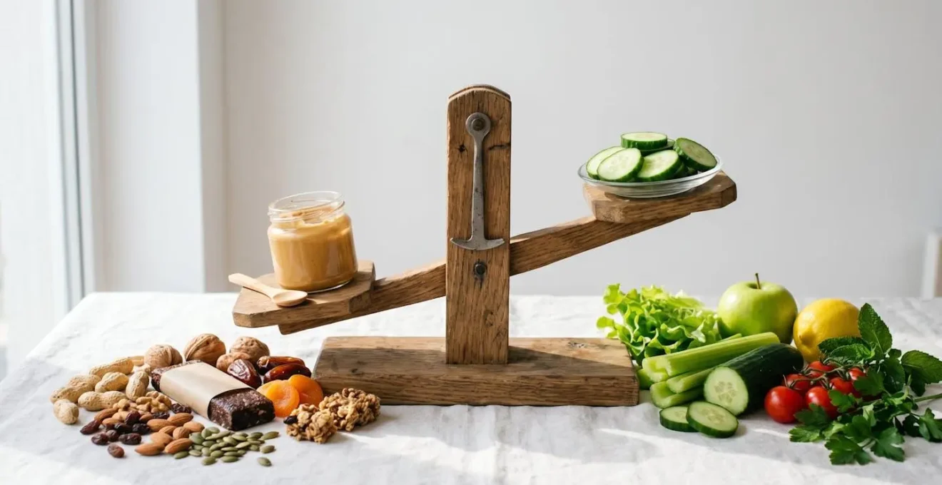 Comparaison visuelle de la densité calorique des aliments de voyage