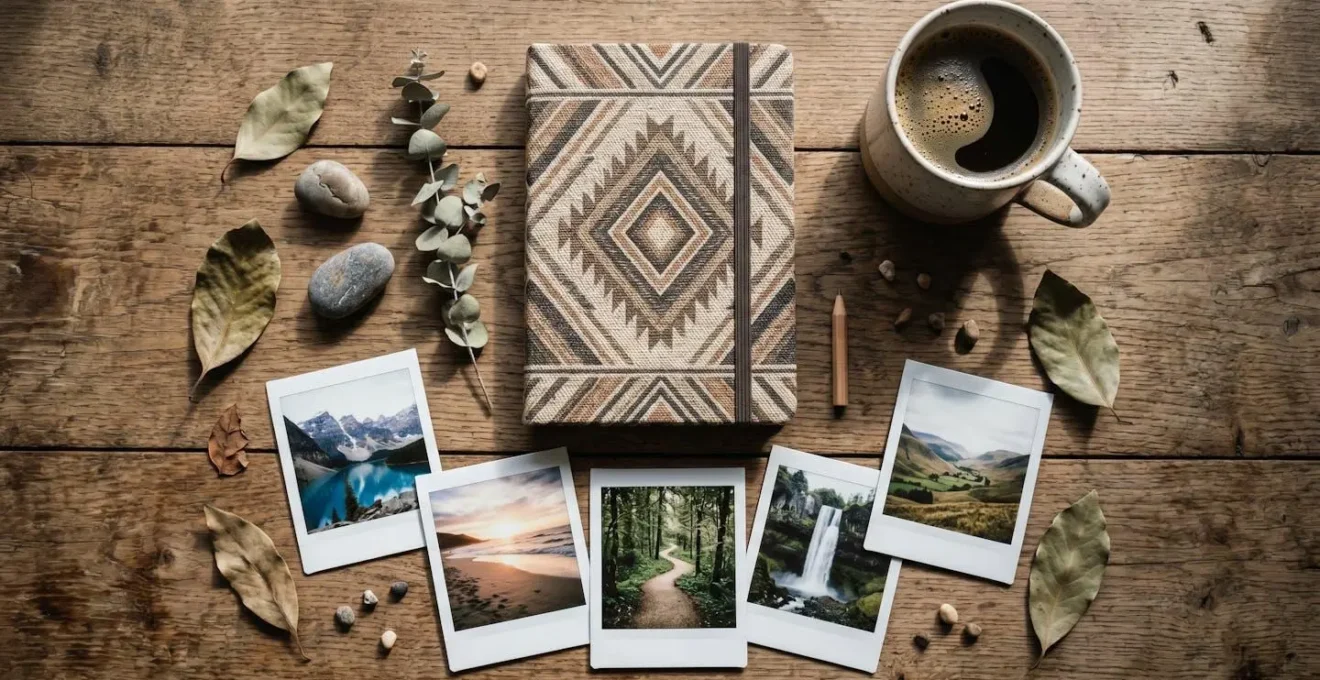 Carnet de voyage ouvert avec planning coloré montrant l'alternance entre activités et temps de repos